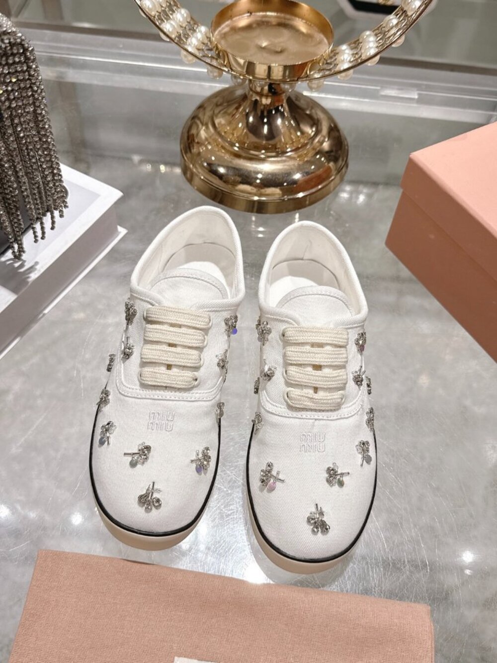 Miumiu26ss Canvas Sneakers, Breathable and Non-Slip